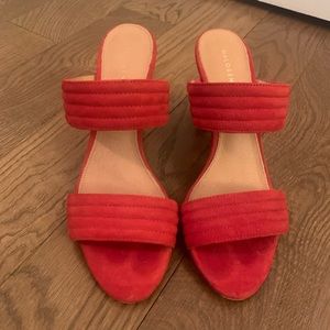 Halogen Red Suede Heel Sandal, size 8